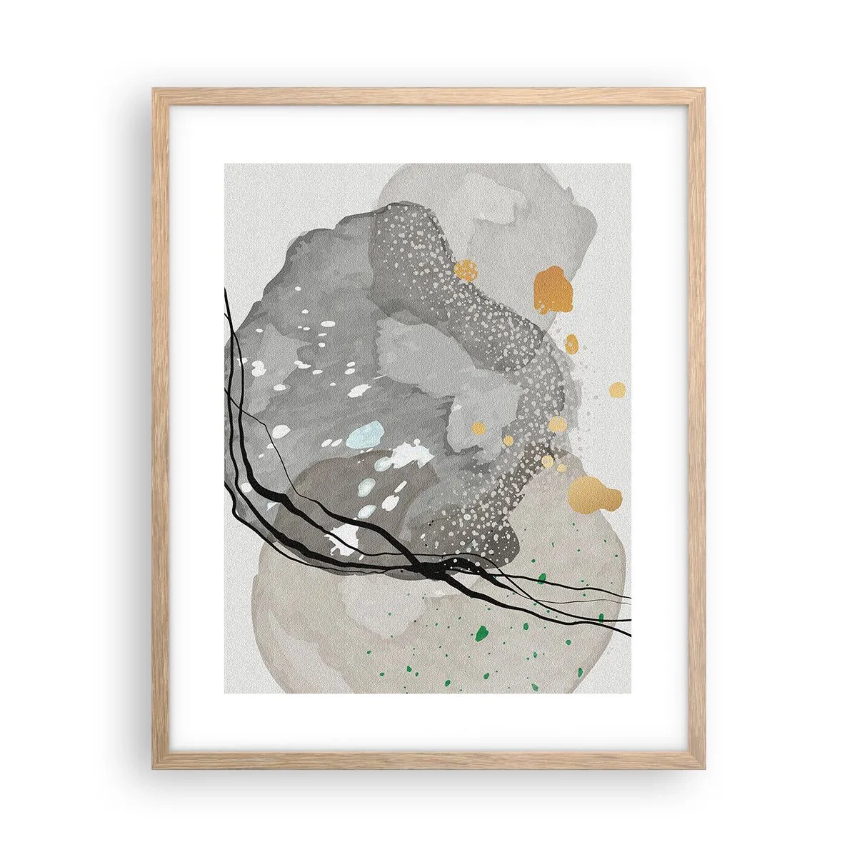 Affiche dans un chêne clair - Poster - Composition organique - 40x50 cm