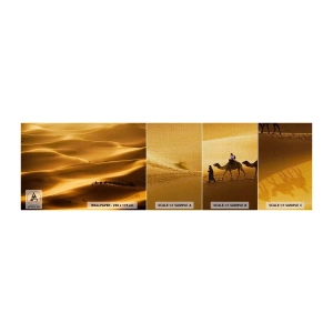Échantillon de Papier Peint Premium Canvas - Caravane sur les vagues du désert - Paysage, Afrique, Désert - 100x30 cm