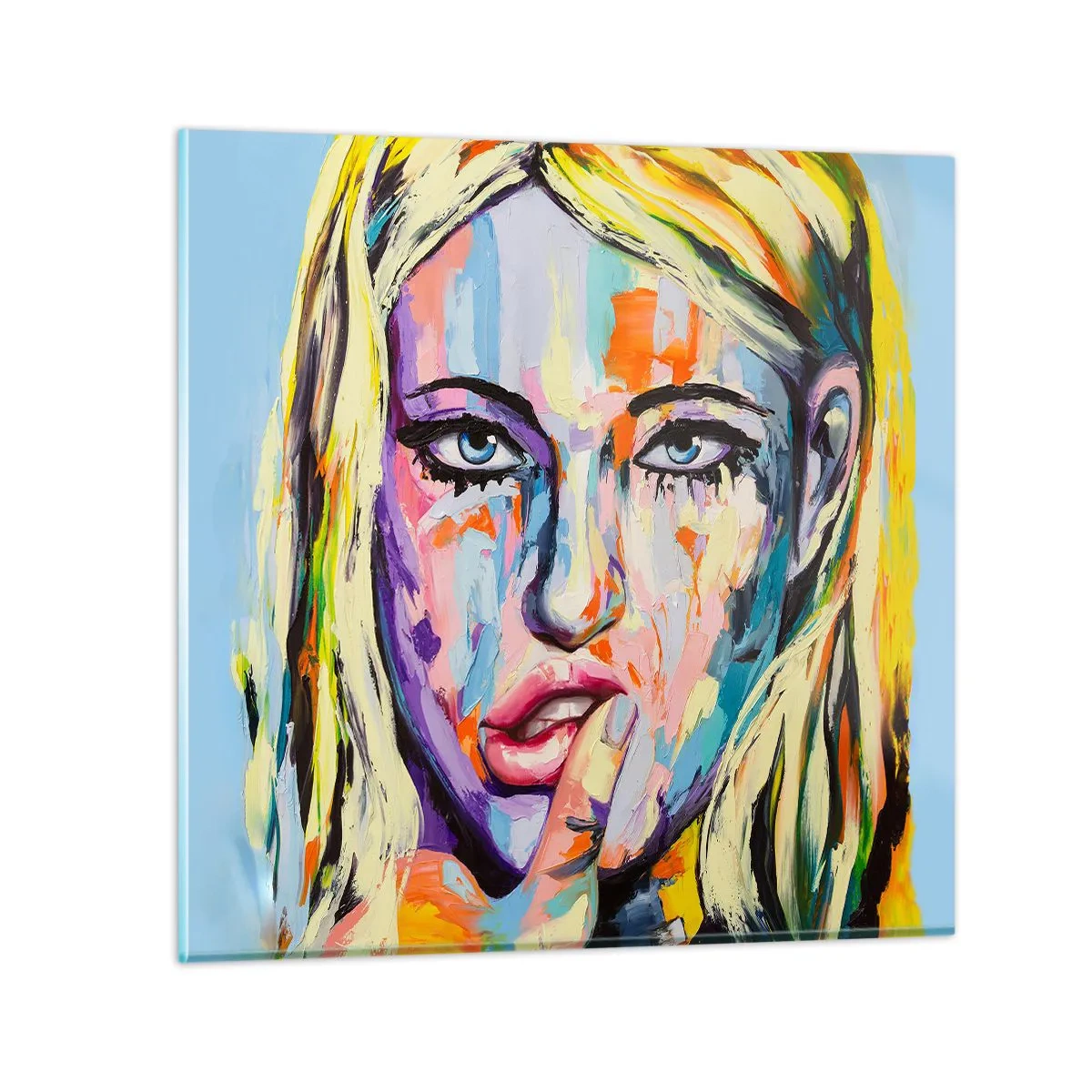 Impression sur verre - Image sur verre - Regarde-la droit dans les yeux - 60x60 cm