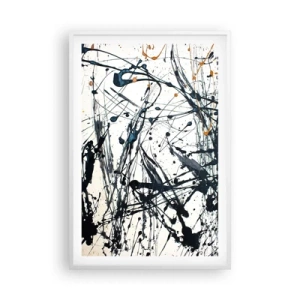 Affiche dans un cadre blanc - Poster - Abstraction expressionniste - 61x91 cm