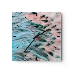 Horloge murale - Pendule murale - Duvet rose saphir - 40x40 cm