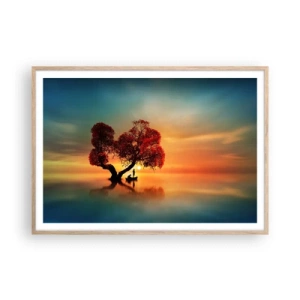 Affiche dans un chêne clair - Poster - Plénitude et éloignement sans monde - 100x70 cm