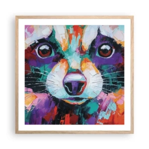 Affiche dans un chêne clair - Poster - Uniquement de belles émotions - 60x60 cm