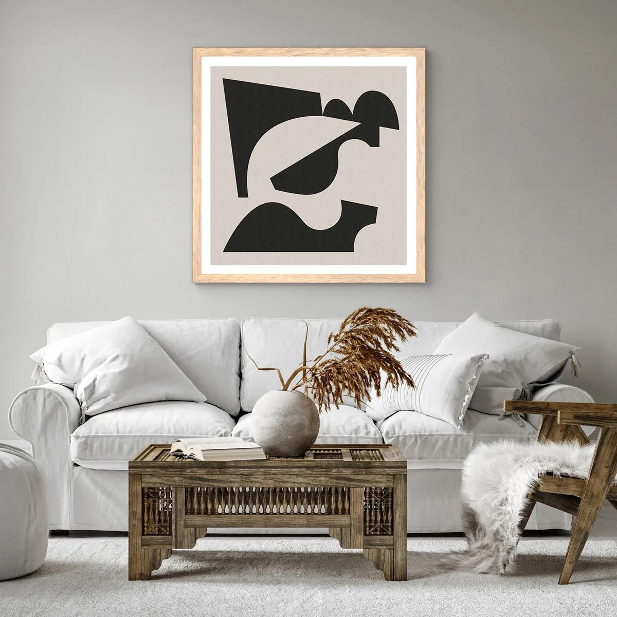 Affiche dans un chêne clair - Poster - À monter soi-même - 60x60 cm