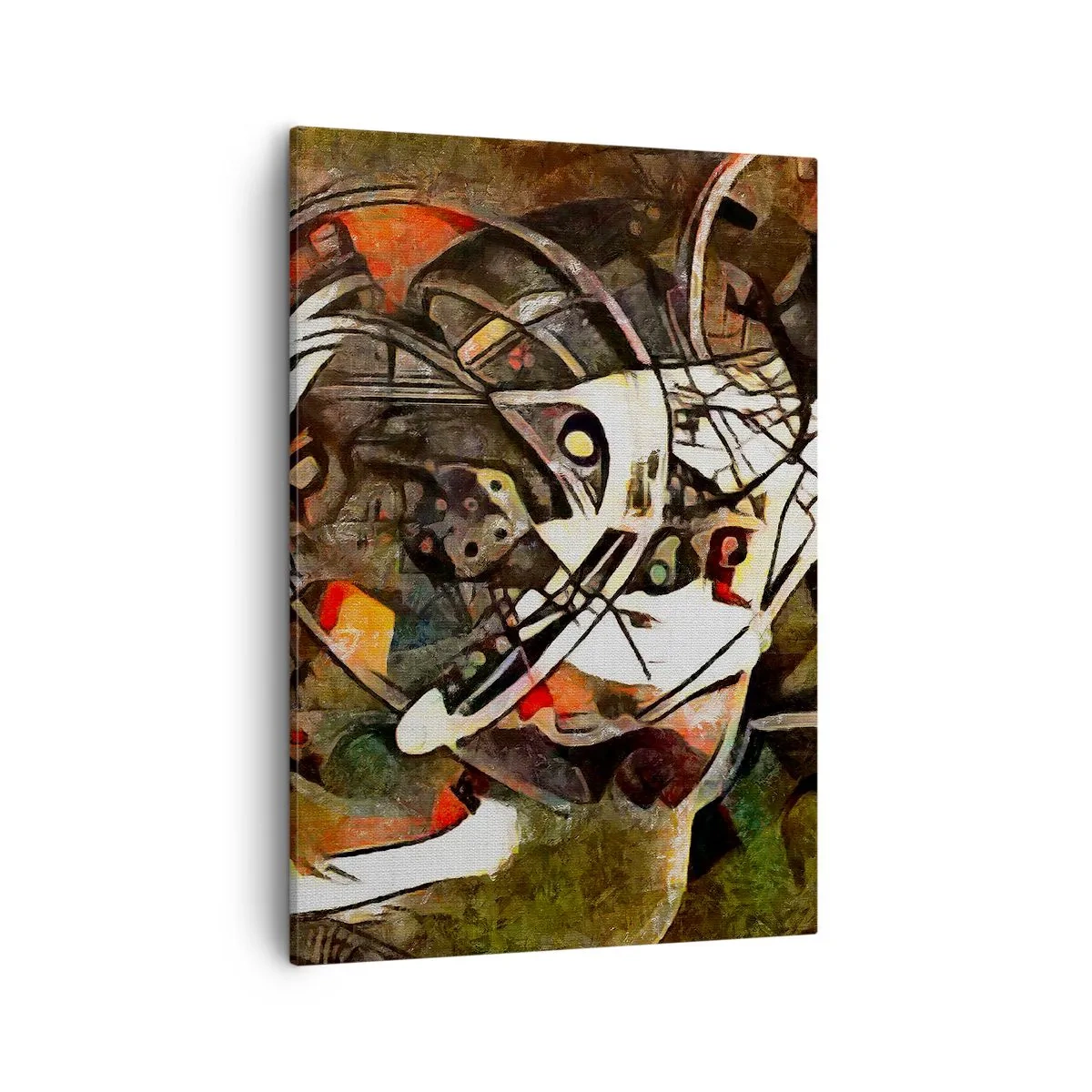 Impression sur toile - Image sur toile - Abstraction expressive dans des tons sombres avec des lignes dynamiques. - 50x70cm - Vous entendez le mouvement ? - Décoration murale moderne pour le salon et la chambre ARTTOR