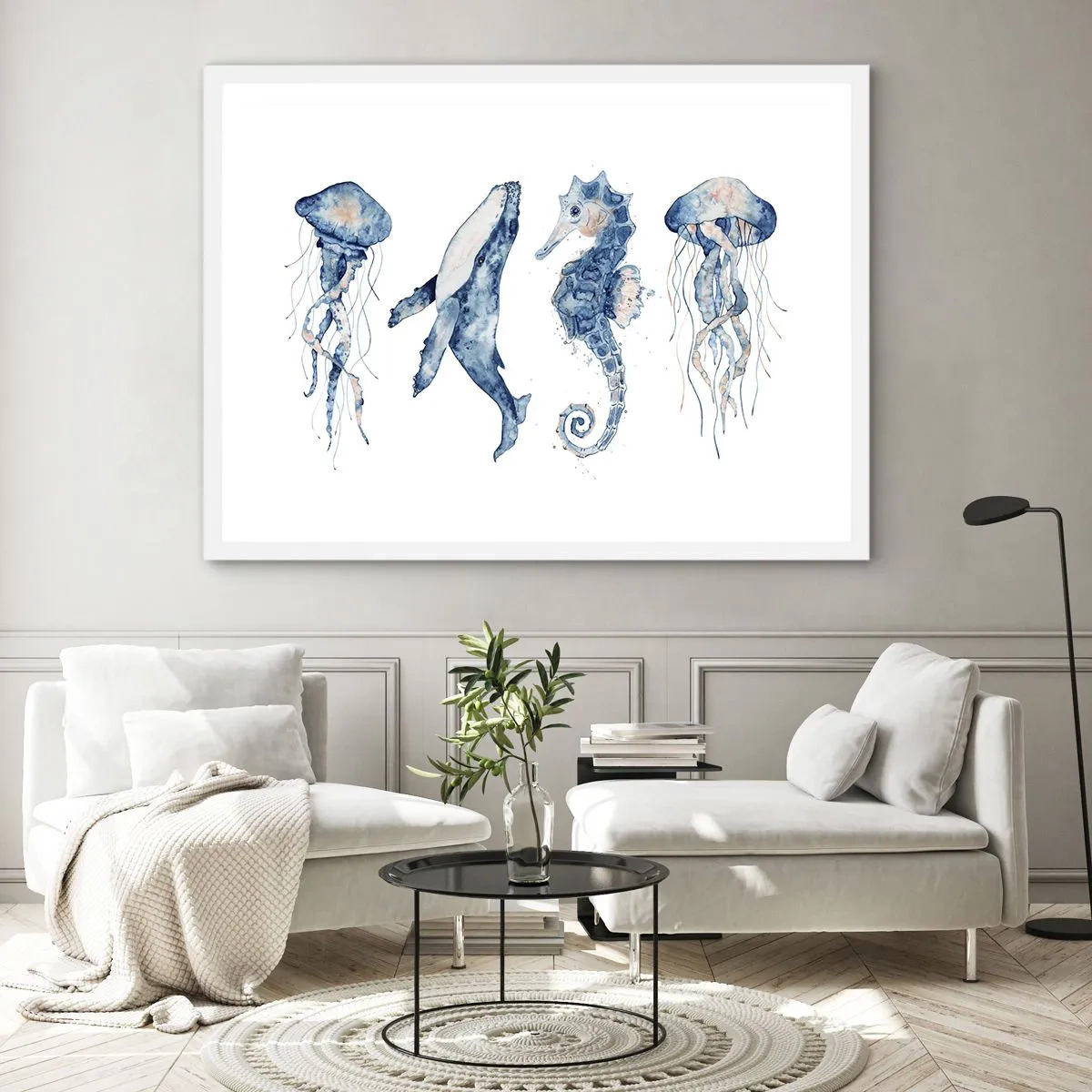 Affiche dans un cadre blanc - Poster - Merveilles de la mer - 70x50 cm