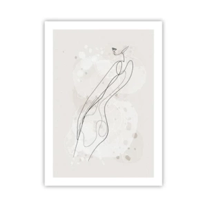 Affiche - Poster - Silhouette féminine minimaliste avec des éléments abstraits - 50x70cm - Trompe l'oeil - Décoration murale moderne pour le salon et la chambre ARTTOR