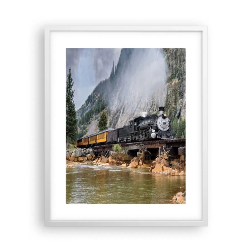 Affiche dans un cadre blanc - Poster - Et lui jusqu'où? Jusqu'où? - 40x50 cm