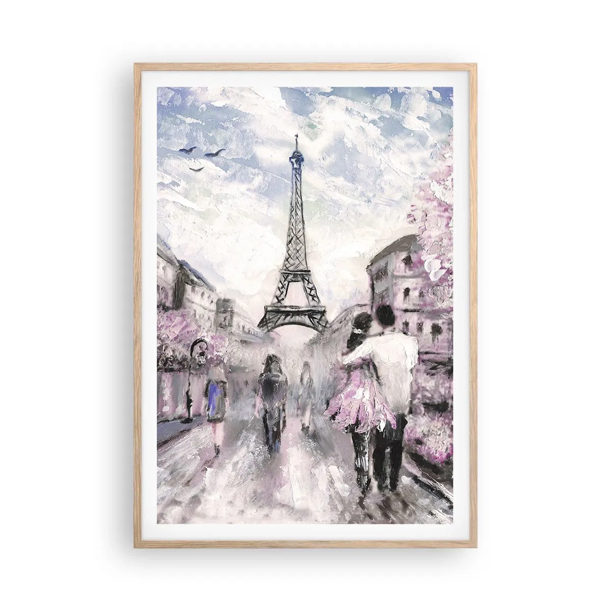 Affiche dans un chêne clair - Poster - Comment tomber amoureu, il faut juste... - 70x100 cm