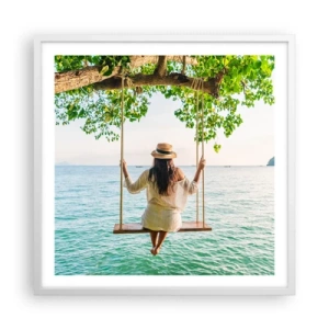 Affiche dans un cadre blanc - Poster - La vie est belle - 60x60 cm