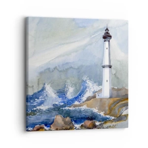 Impression sur toile - Image sur toile - Contre l'obscurité et la tempête - 30x30 cm
