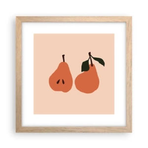 Affiche dans un chêne clair - Poster - La douceur elle-même - 30x30 cm