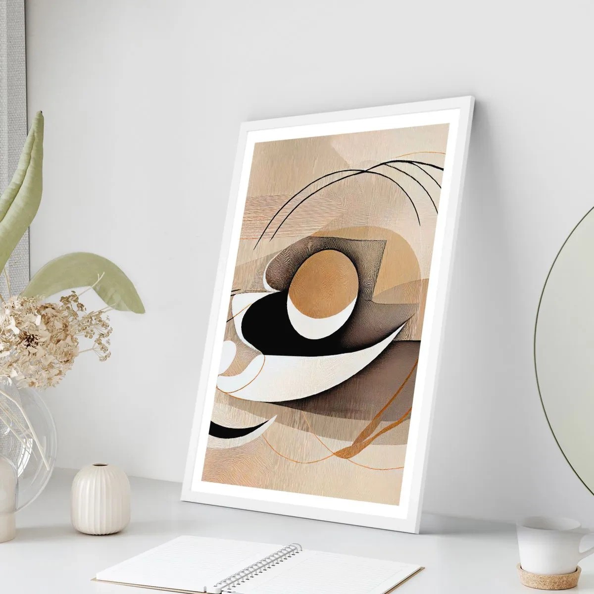 Affiche dans un cadre blanc - Poster - Composition : l'essence des choses - 30x40 cm
