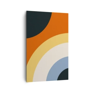 Impression sur toile - Image sur toile - Œuvre d'art abstraite avec des arcs colorés et des cercles contrastés - 80x120cm - Vers son soi - Décoration murale moderne pour le salon et la chambre ARTTOR