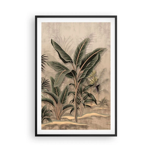 Affiche dans un cadre noir - Poster - Une gravure de style colonial - 61x91 cm