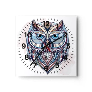 Horloge murale - Pendule murale - Chouette ornementale élaborée - 40x40 cm
