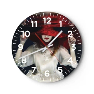 Horloge murale - Pendule murale - Femme mystérieuse - 40x40 cm