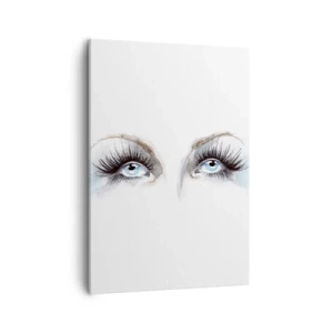 Impression sur toile - Image sur toile - Aquarelle aux yeux bleus et aux accents délicats - 50x70cm - Yeux d'ange? - Décoration murale moderne pour le salon et la chambre ARTTOR