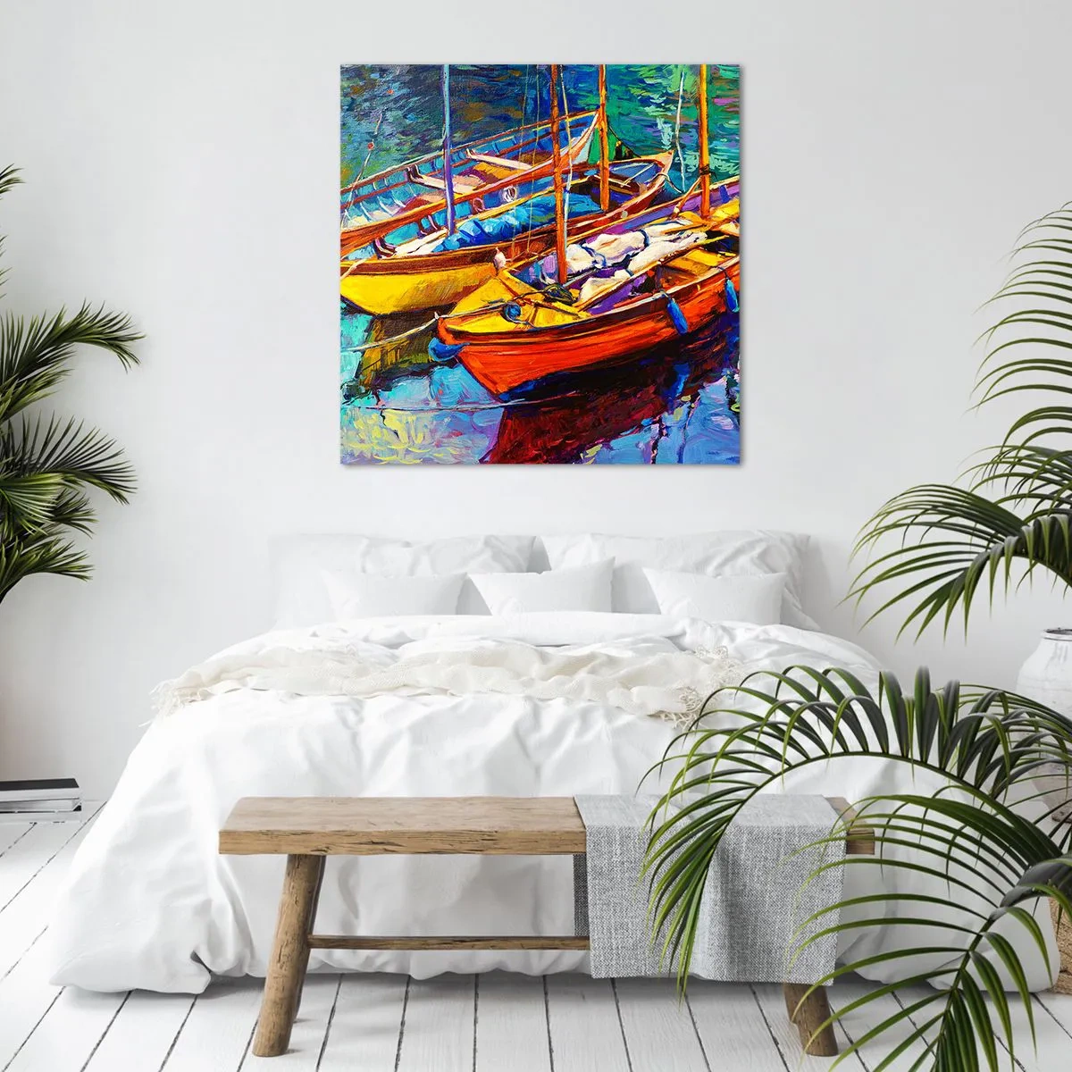 Impression sur toile - Image sur toile - Sur l'eau épaisse de couleurs - 30x30 cm