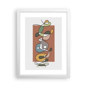 Affiche dans un cadre blanc - Poster - Abstraction : danse colorée - 30x40 cm