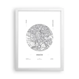 Affiche dans un cadre blanc - Poster - Anatomie de Cracovie - 30x40 cm