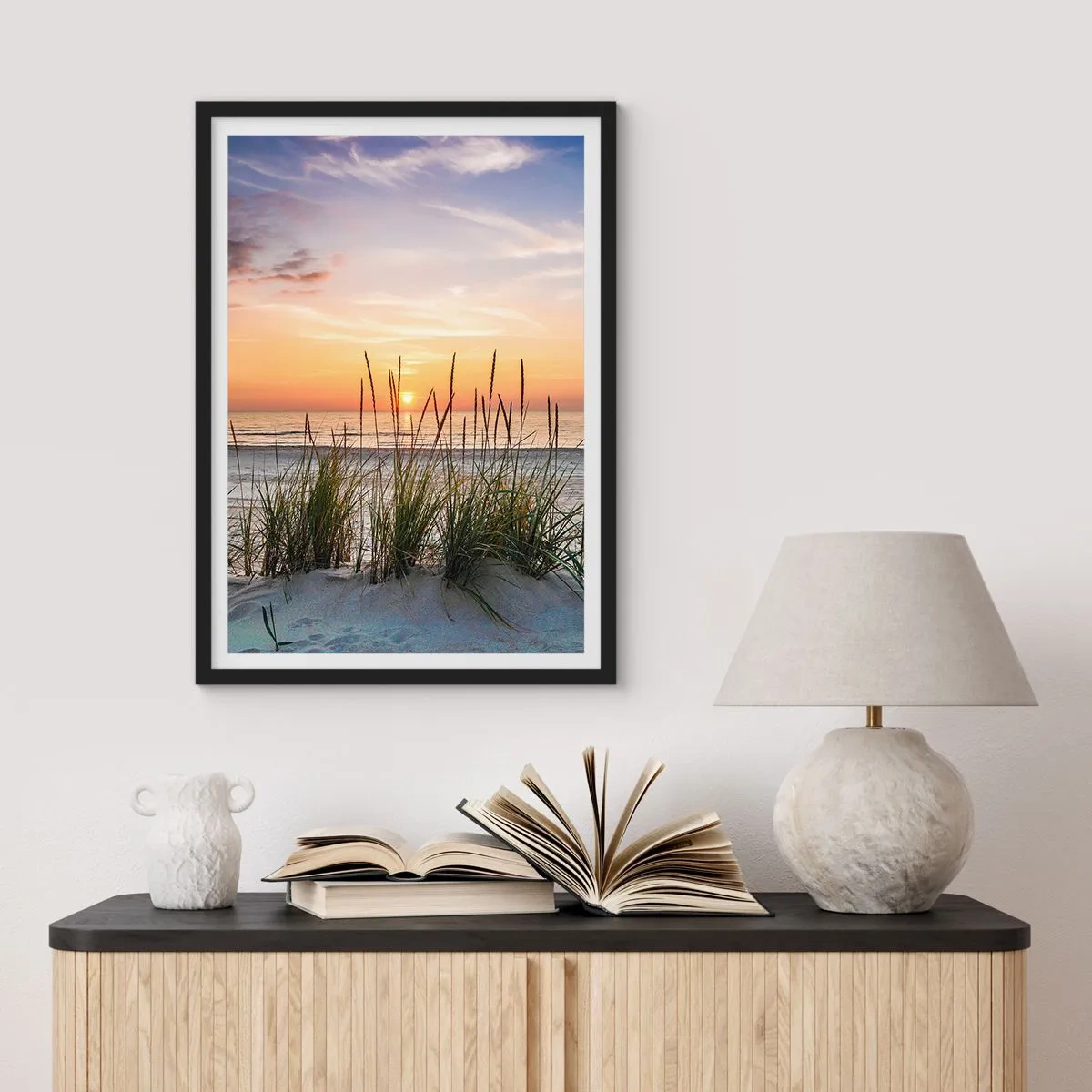 Affiche dans un cadre noir - Poster - Regarde, pense, ressent - 70x100 cm