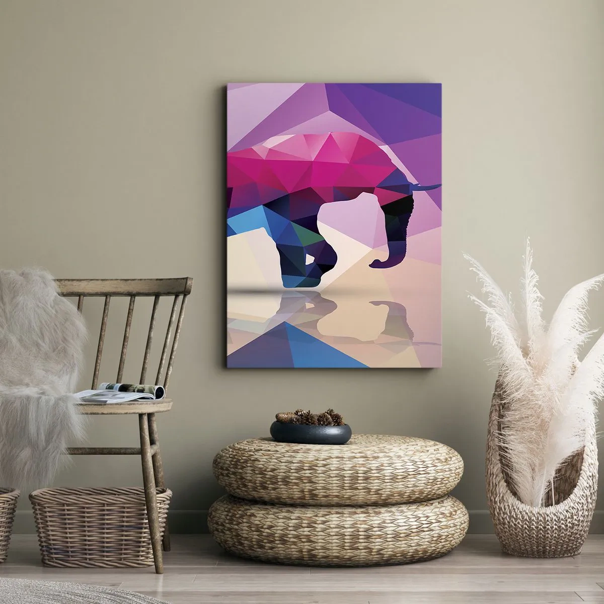 Impression sur toile - Image sur toile - Dinosaure en cristal - 45x80 cm