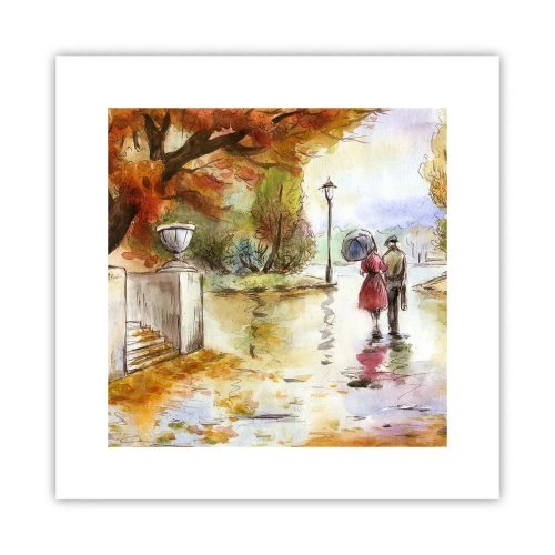 Affiche - Poster - Automne romantique dans le parc - 30x30 cm