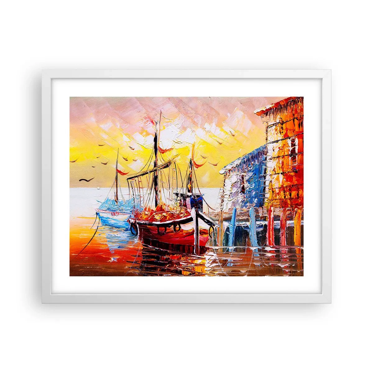 Affiche dans un cadre blanc - Poster - Bon retour - 50x40 cm