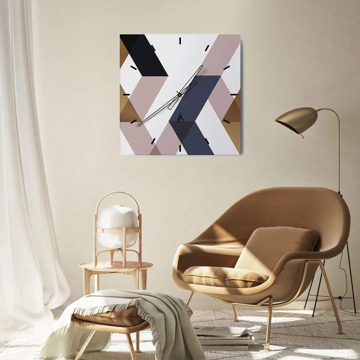 Horloge murale - Pendule murale - Plats et angles - 30x30 cm