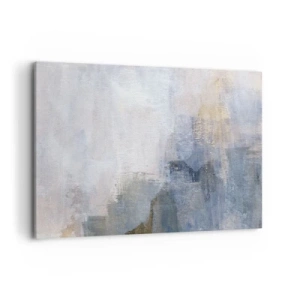 Impression sur toile - Image sur toile - Taches abstraites subtiles dans des tons de bleu et de beige - 100x70cm - Tonalités et accords de couleur - Décoration murale moderne pour le salon et la chambre ARTTOR