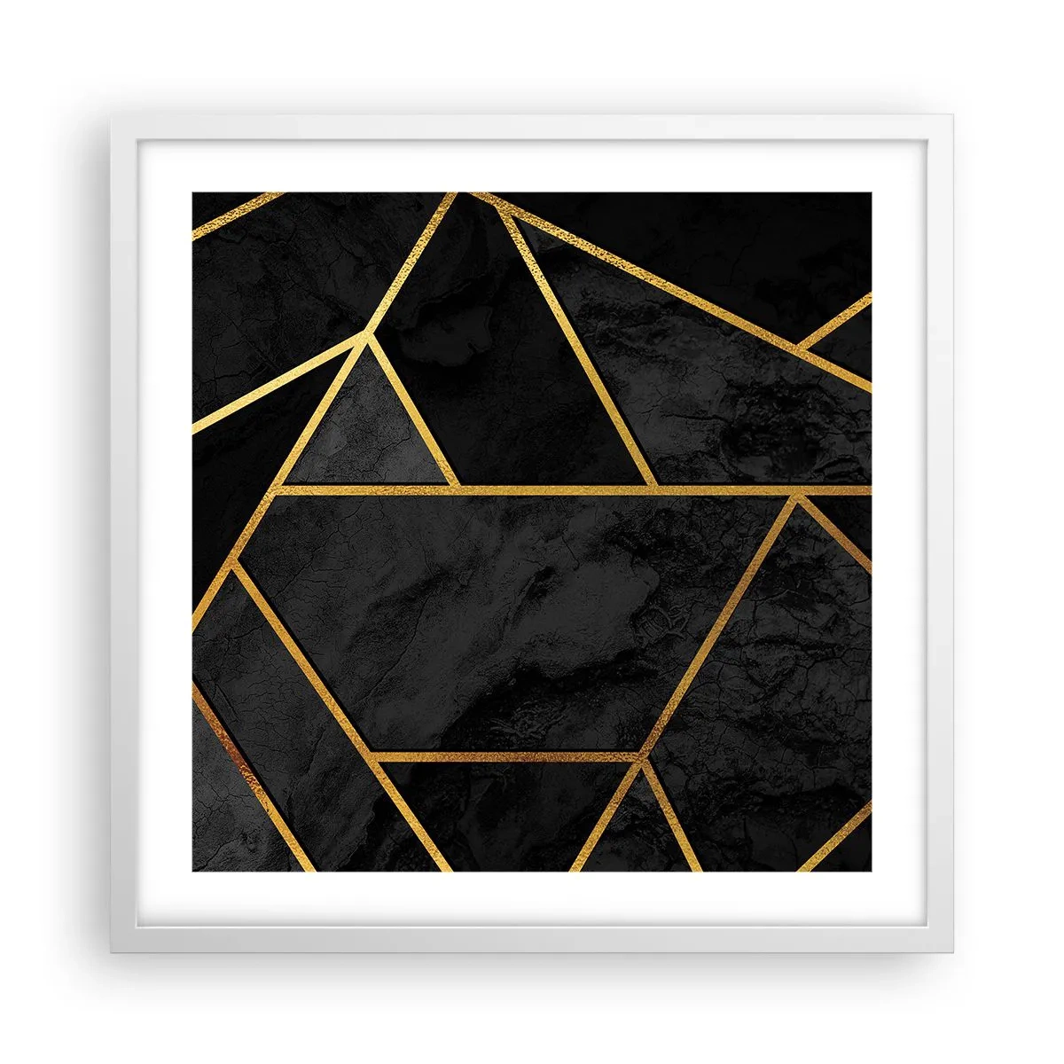 Affiche dans un cadre blanc - Poster - Obscurité et éclat - 50x50 cm