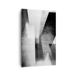 Impression sur toile - Image sur toile - Formes géométriques dans une composition monochrome - 80x120cm - Structure de l'espace - Décoration murale moderne pour le salon et la chambre ARTTOR