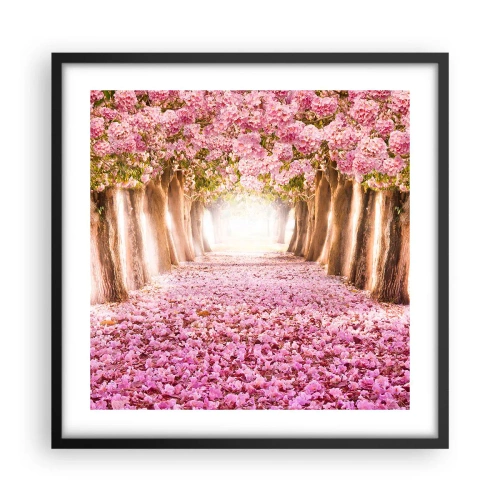 Affiche dans un cadre noir - Poster - La route du paradis - 50x50 cm