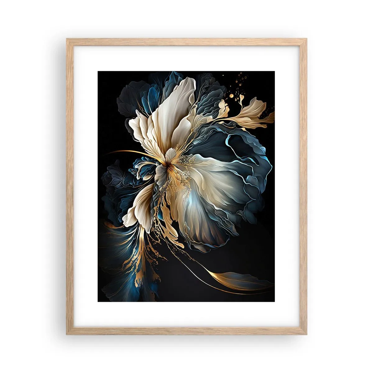 Affiche dans un chêne clair - Poster - Fleur de fougère de conte de fées - 40x50 cm