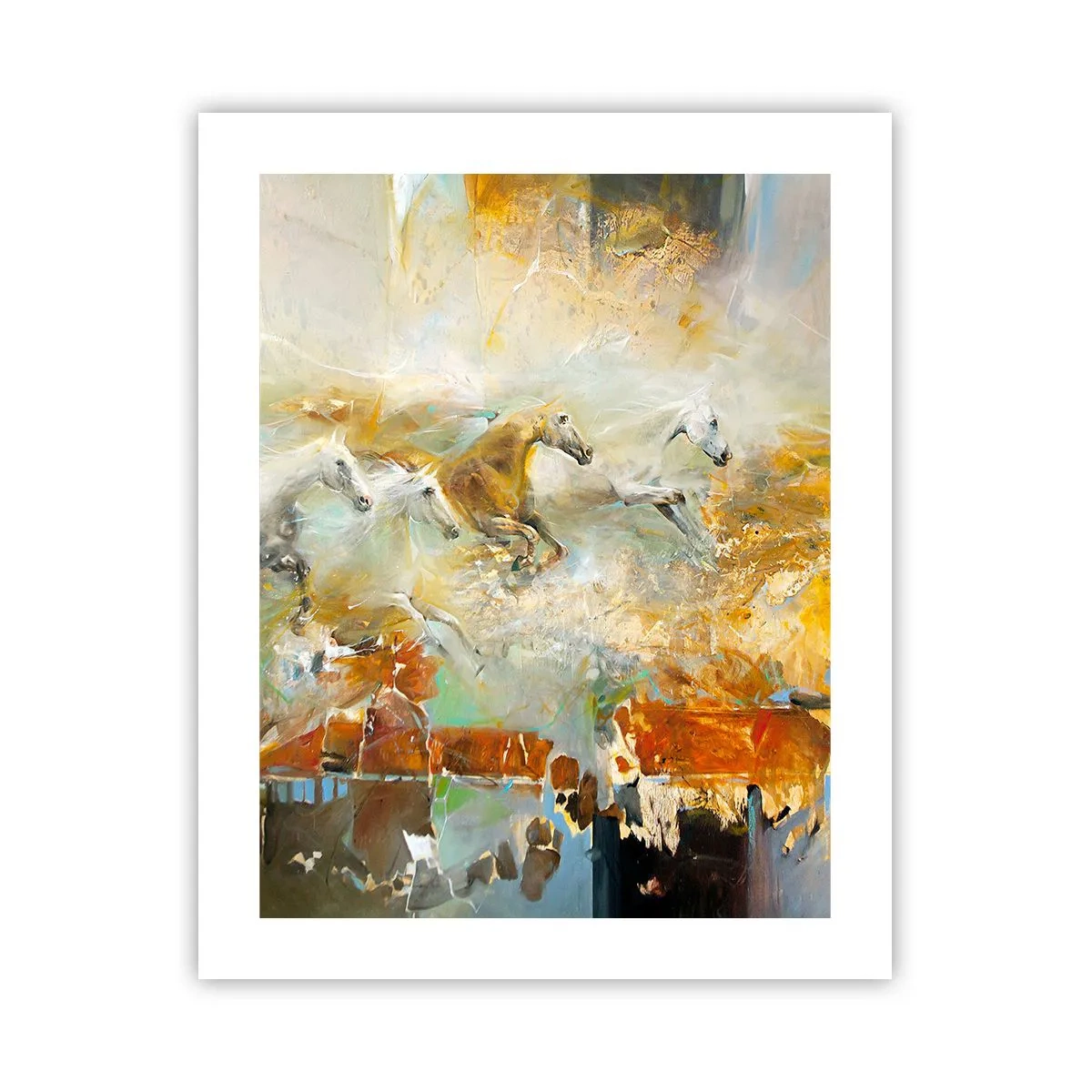 Affiche - Poster - Au galop vers la lumière - 40x50 cm