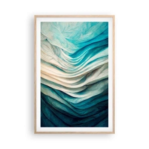 Affiche dans un chêne clair - Poster - Insatiabilité bleue - 61x91 cm