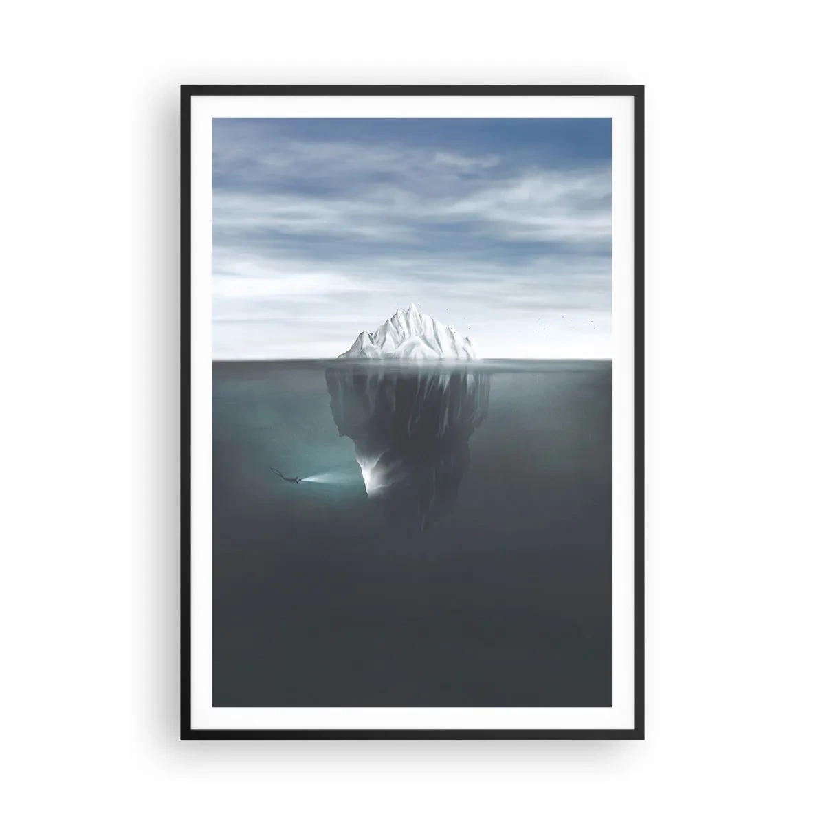 Affiche dans un cadre noir - Poster - Mystère sous-marin - 70x100 cm