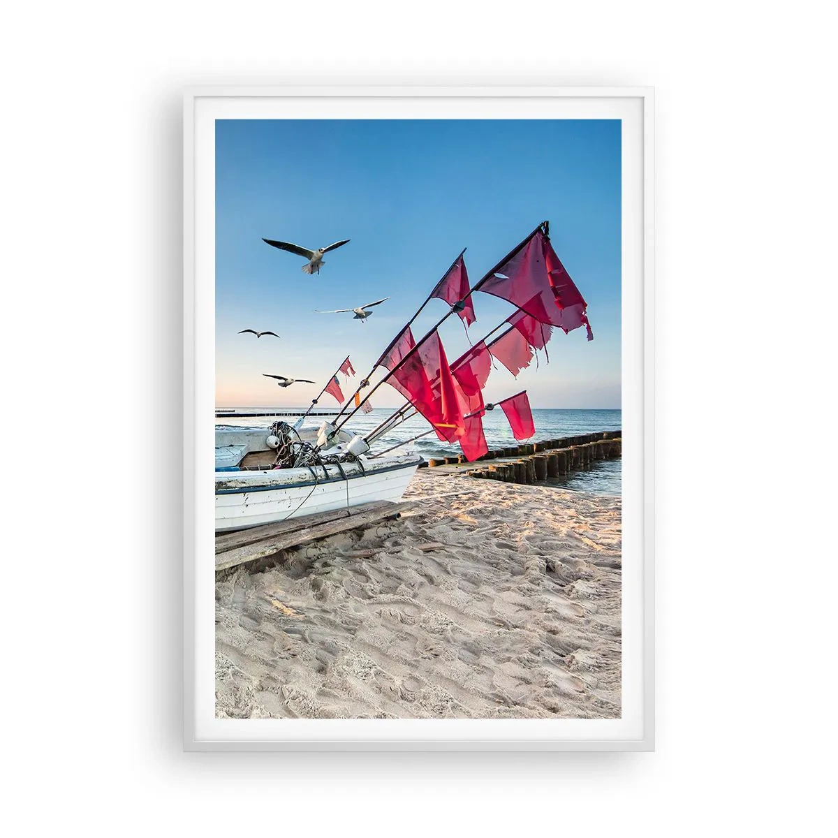 Affiche dans un cadre blanc - Poster - Repos mérité - 70x100 cm