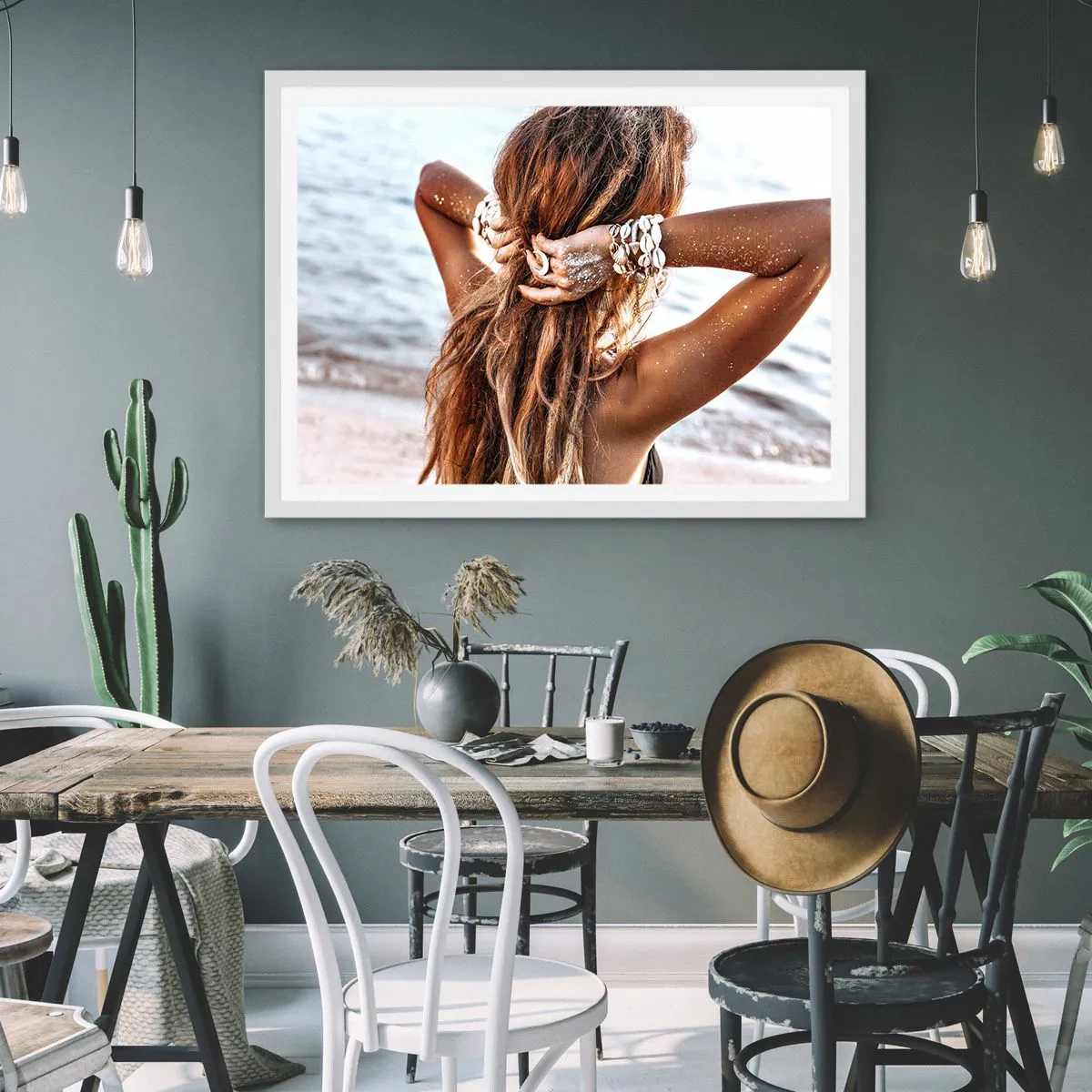 Affiche dans un cadre blanc - Poster - La soeur de l'eau et du soleil - 91x61 cm