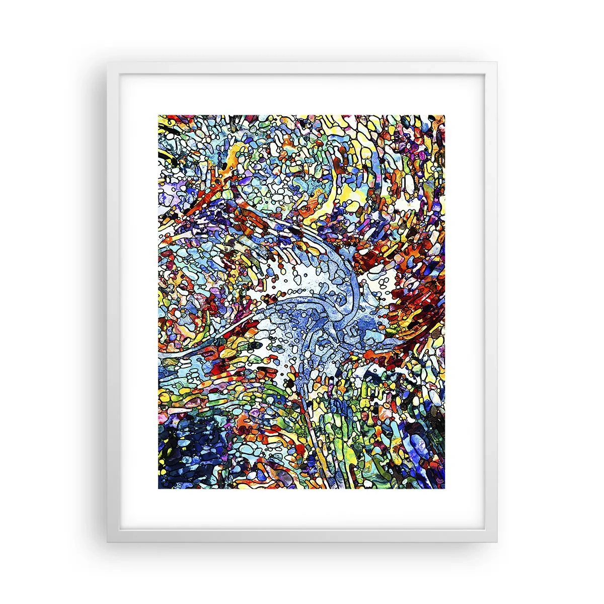 Affiche dans un cadre blanc - Poster - Goutte de vitrail - 40x50 cm