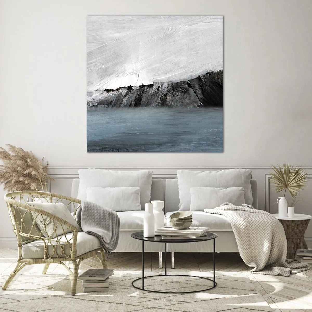 Impression sur verre - Image sur verre - Eau – terre : choc des éléments - 40x40 cm