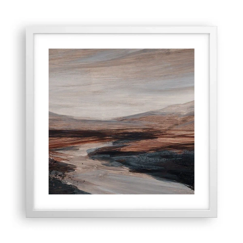 Affiche dans un cadre blanc - Poster - Une vallée tranquille - 40x40 cm