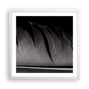 Affiche dans un cadre blanc - Poster - La plume – un design magnifique - 50x50 cm