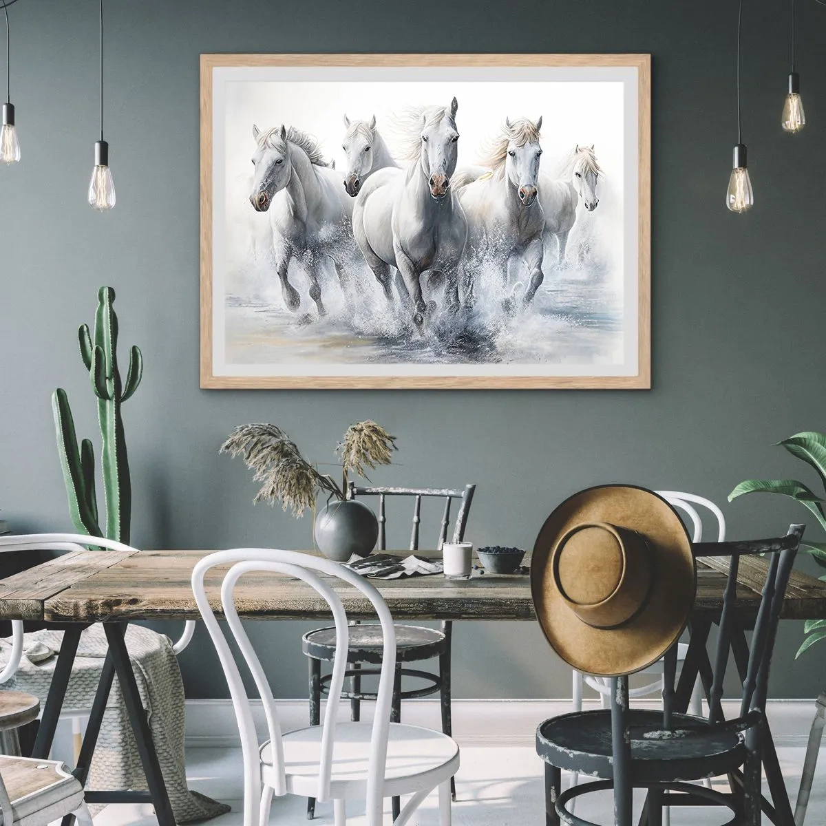 Affiche dans un chêne clair - Poster - Magie blanche - 100x70 cm