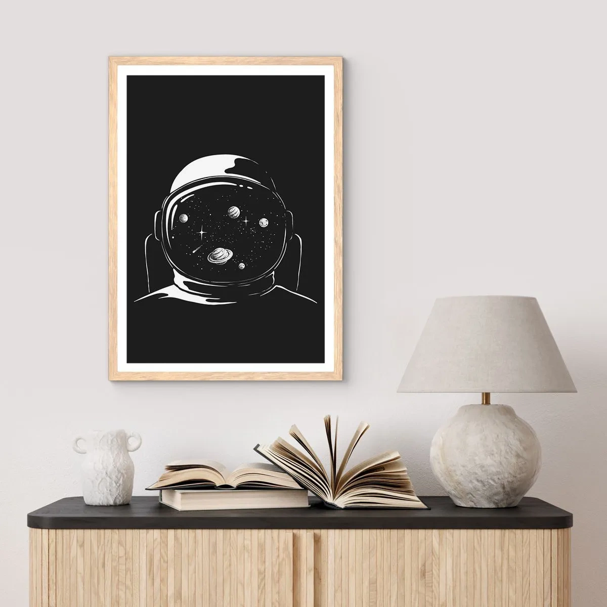 Affiche dans un chêne clair - Poster - Sympa la vue - 50x70 cm