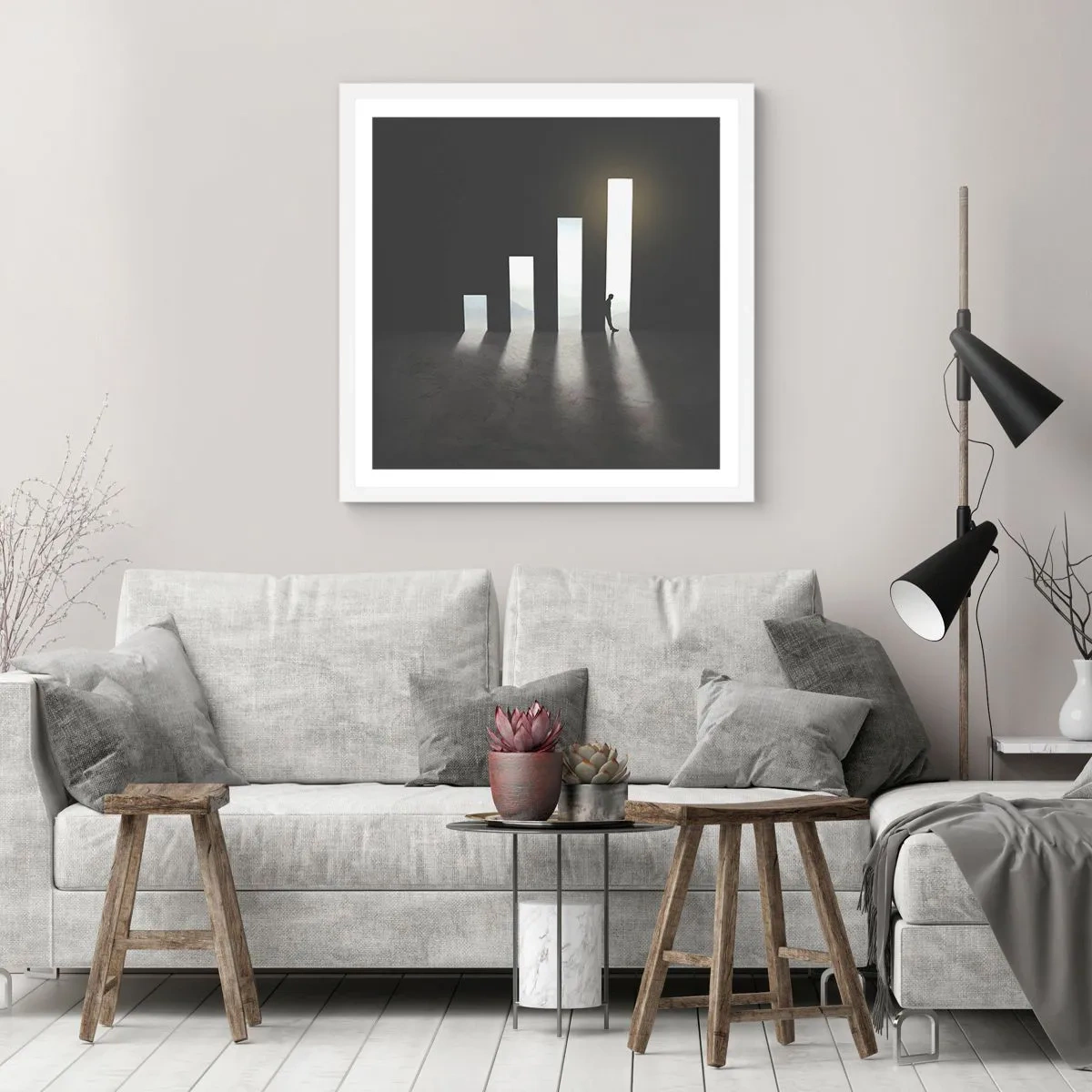 Affiche dans un cadre blanc - Poster - Succès – impression - 30x30 cm