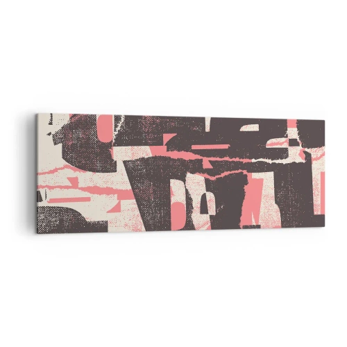 Impression sur toile - Image sur toile - Une composition abstraite dans les tons de rose et de marron. - 140x50cm - Tout ce tapage - Décoration murale moderne pour le salon et la chambre ARTTOR