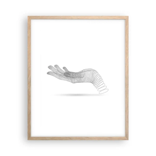 Affiche dans un chêne clair - Poster - La main ressort - 40x50 cm