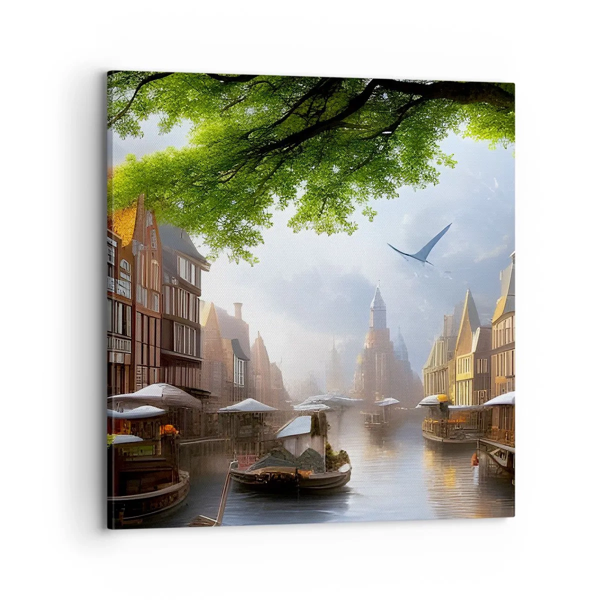 Impression sur toile - Image sur toile - Paysage urbain néerlandais - 70x70 cm